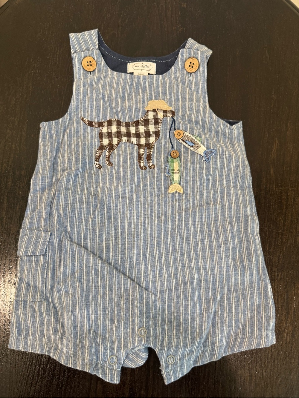 Mud Pie Blue and Navy Striped Baby Jon Jon